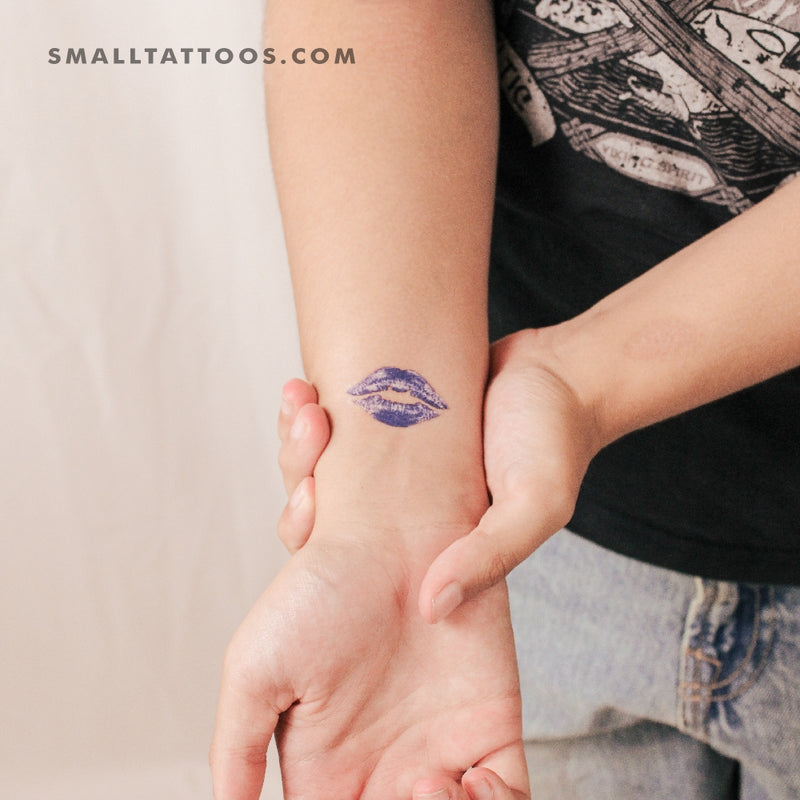Blue Kiss Mark Temporary Tattoo (Set of 3)