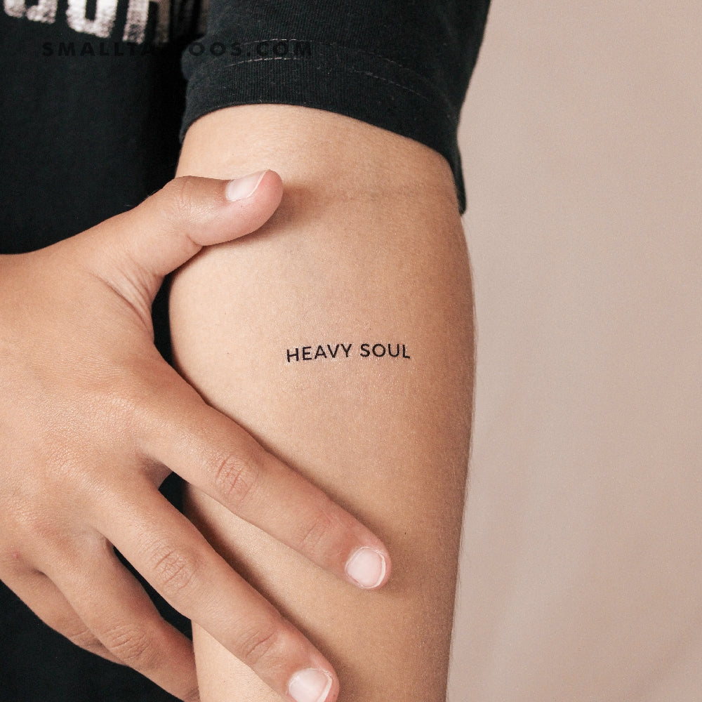 Tatuaje temporal HEAVY SOUL en mayúsculas (juego de 3)