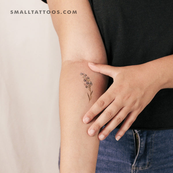 Delicate Watercolor Forget-me-not Temporary Tattoo (Set of 3)