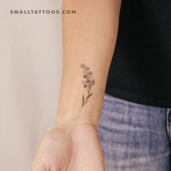 Delicate Watercolor Forget-me-not Temporary Tattoo (Set of 3)