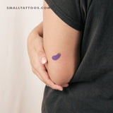 Eggplant Emoji Temporary Tattoo (Set of 3)