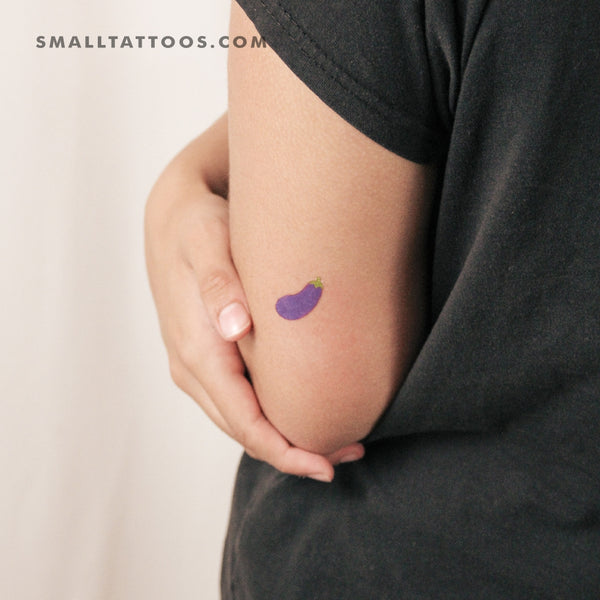 Eggplant Emoji Temporary Tattoo (Set of 3)