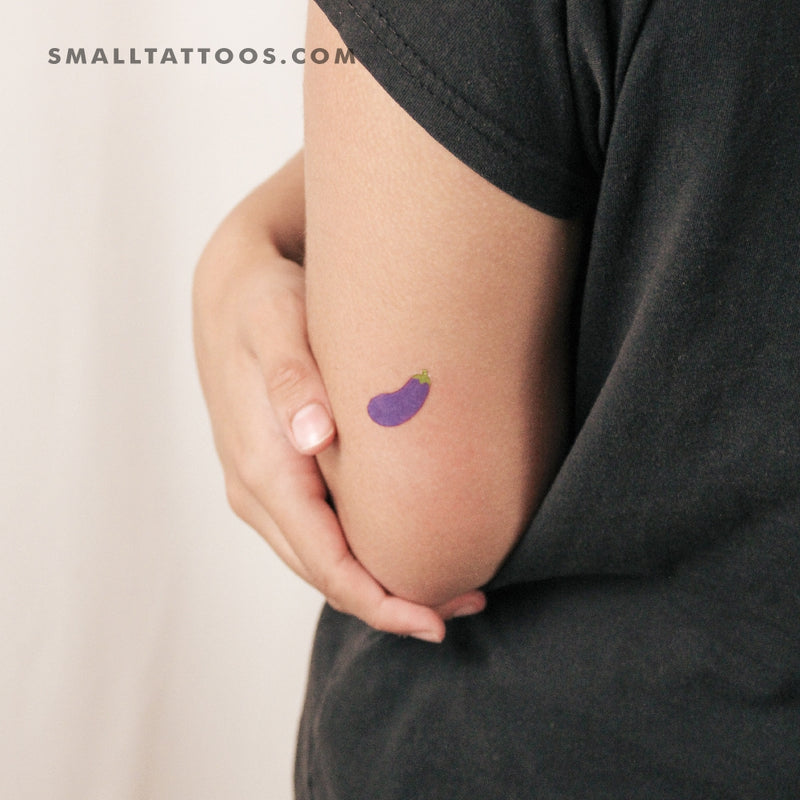 Eggplant Emoji Temporary Tattoo (Set of 3)