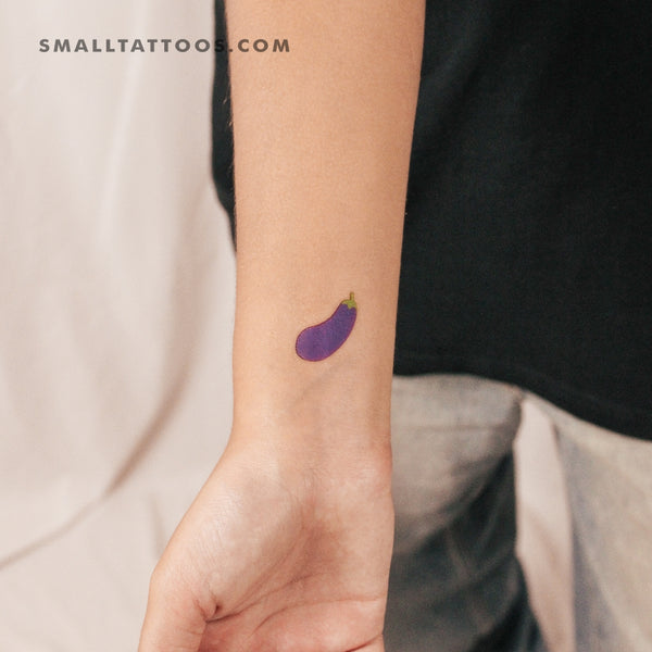 Eggplant Emoji Temporary Tattoo (Set of 3)