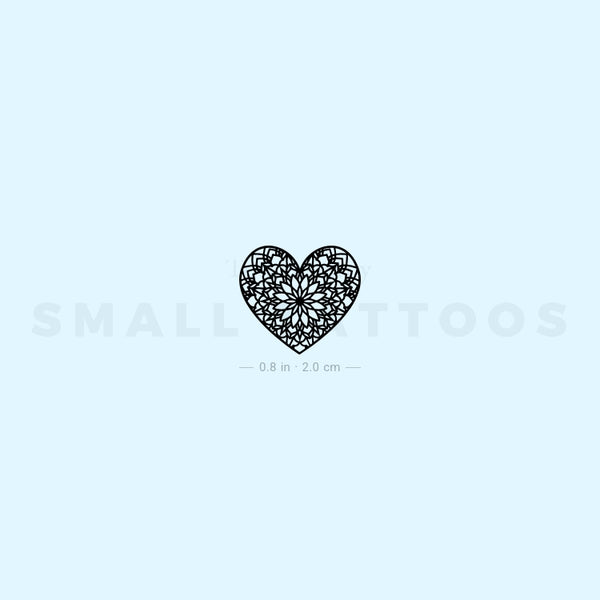 Mandala Heart Temporary Tattoo (Set of 3)