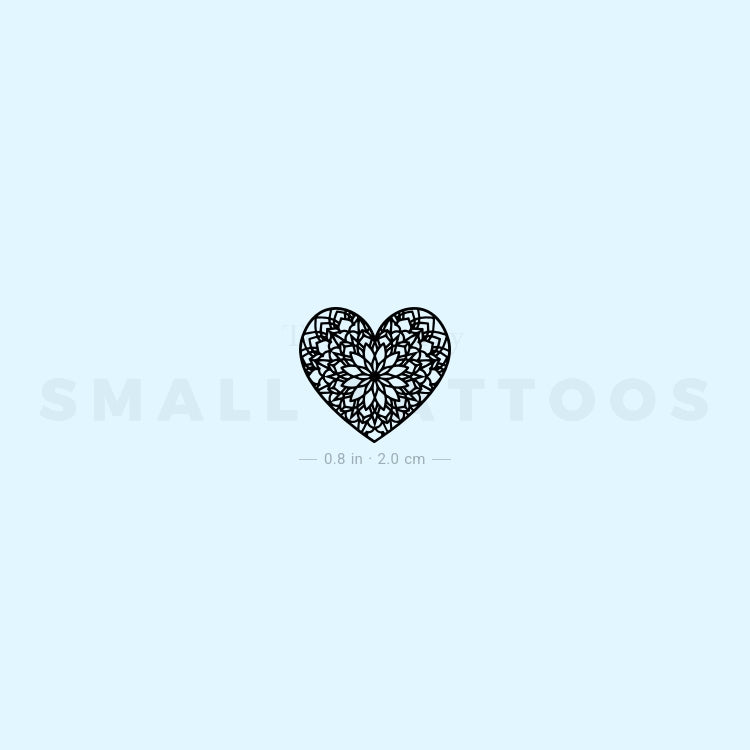 Mandala Heart Temporary Tattoo (Set of 3)