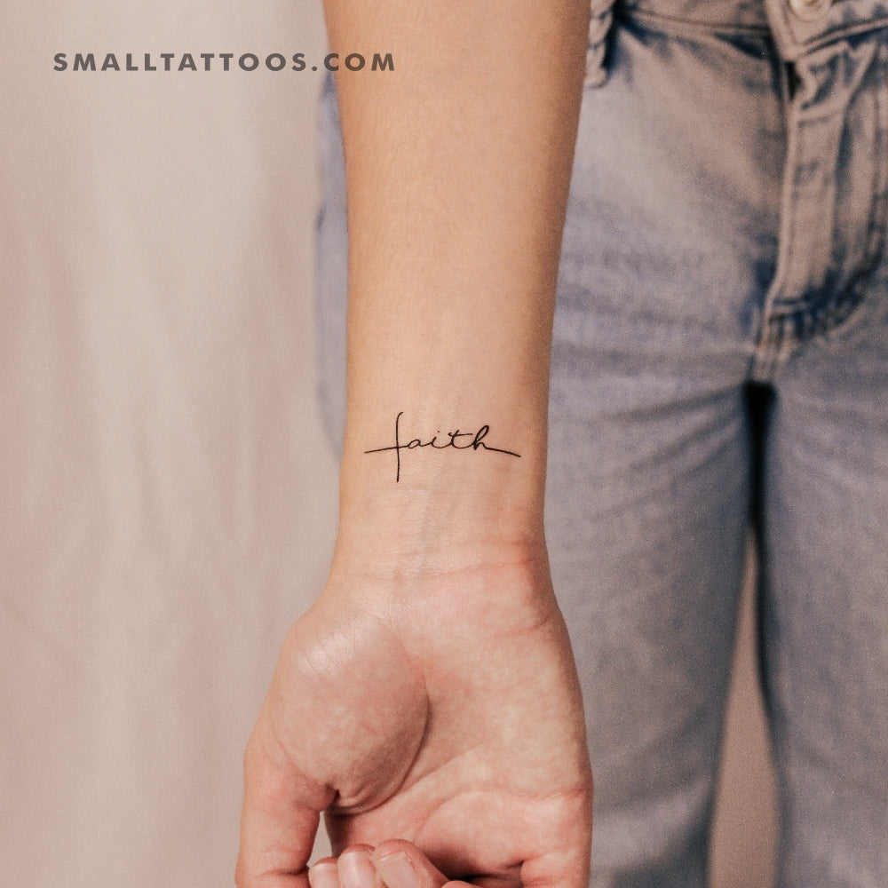 Tatuaje temporal de cruz de fe (juego de 3)