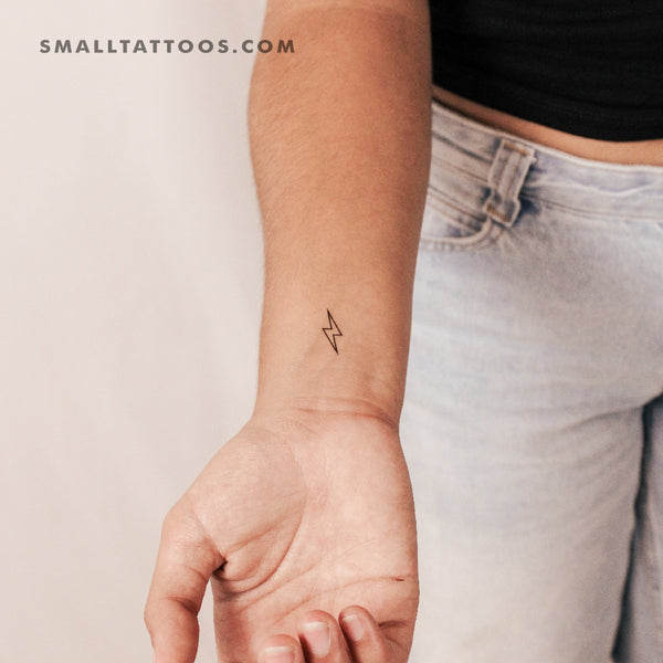 Lightning Bolt Outline Temporary Tattoo (Set of 3)
