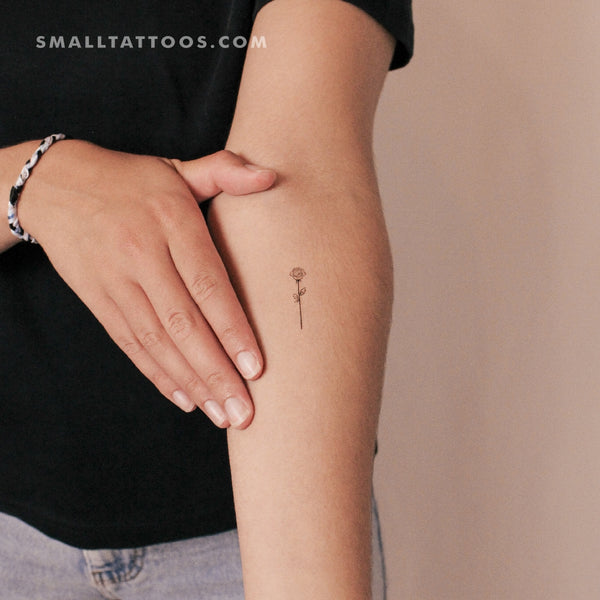Black Rose Outline Temporary Tattoo (Set of 3)
