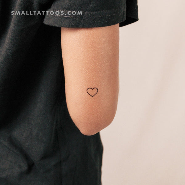 Small Heart Outline Temporary Tattoo (Set of 3)
