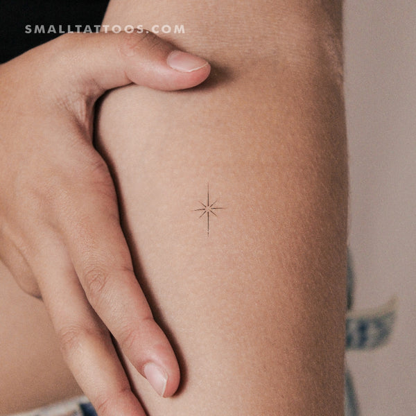 Fine Line North Star Temporary Tattoo (Set of 3)
