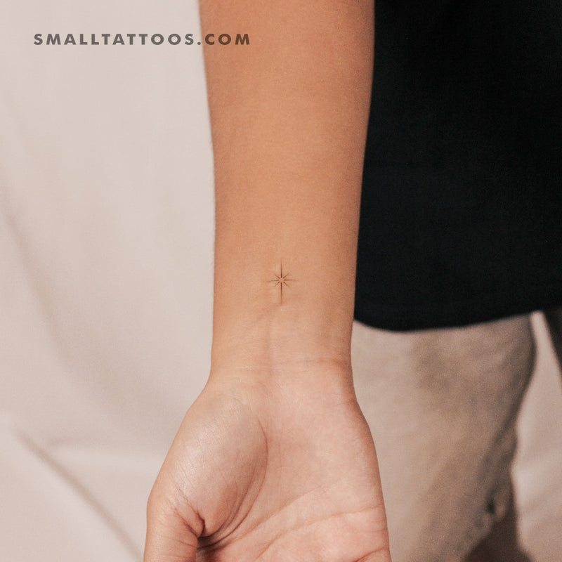 Fine Line North Star Temporary Tattoo (Set of 3)