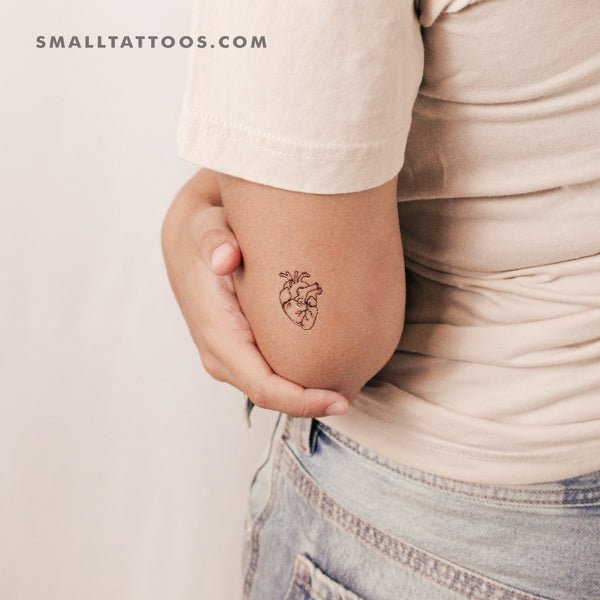 Anatomical Heart Outline Temporary Tattoo (Set of 3)