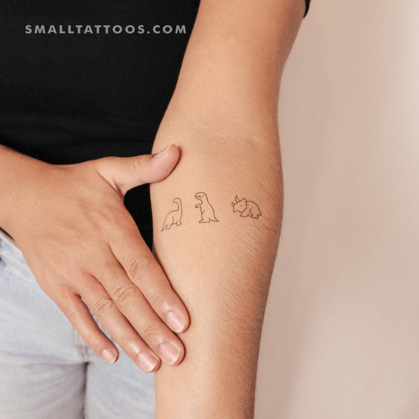 Matching Dinosaur Temporary Tattoo (Set of 3x3)