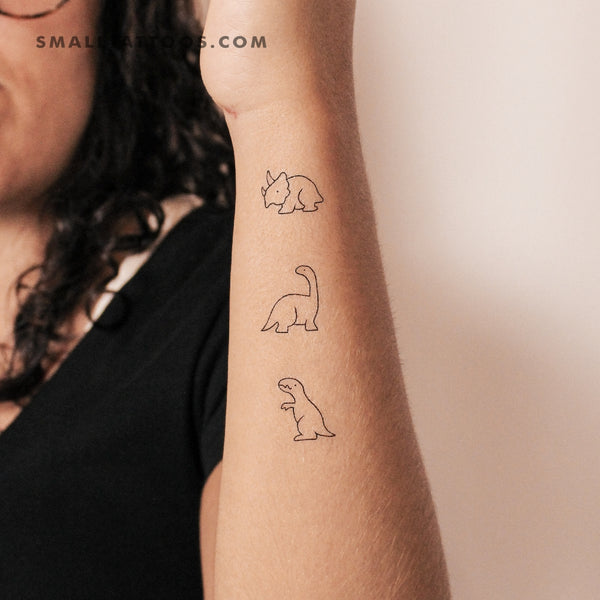 Matching Dinosaur Temporary Tattoo (Set of 3x3)
