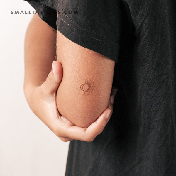 Fine Line Sun + Moon Temporary Tattoo (Set of 3)