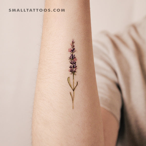 Lavender Temporary Tattoo By Lena Fedchenko (Set of 3)