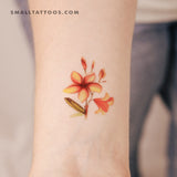Plumeria Temporary Tattoo By Lena Fedchenko (Set of 3)