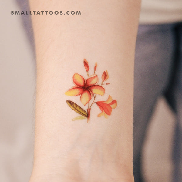 Plumeria Temporary Tattoo By Lena Fedchenko (Set of 3)