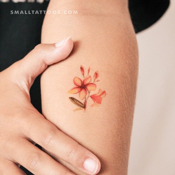 Plumeria Temporary Tattoo By Lena Fedchenko (Set of 3)