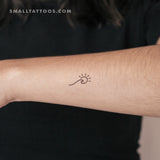 Minimalist Wave and Sun Temporary Tattoo (Set of 3)