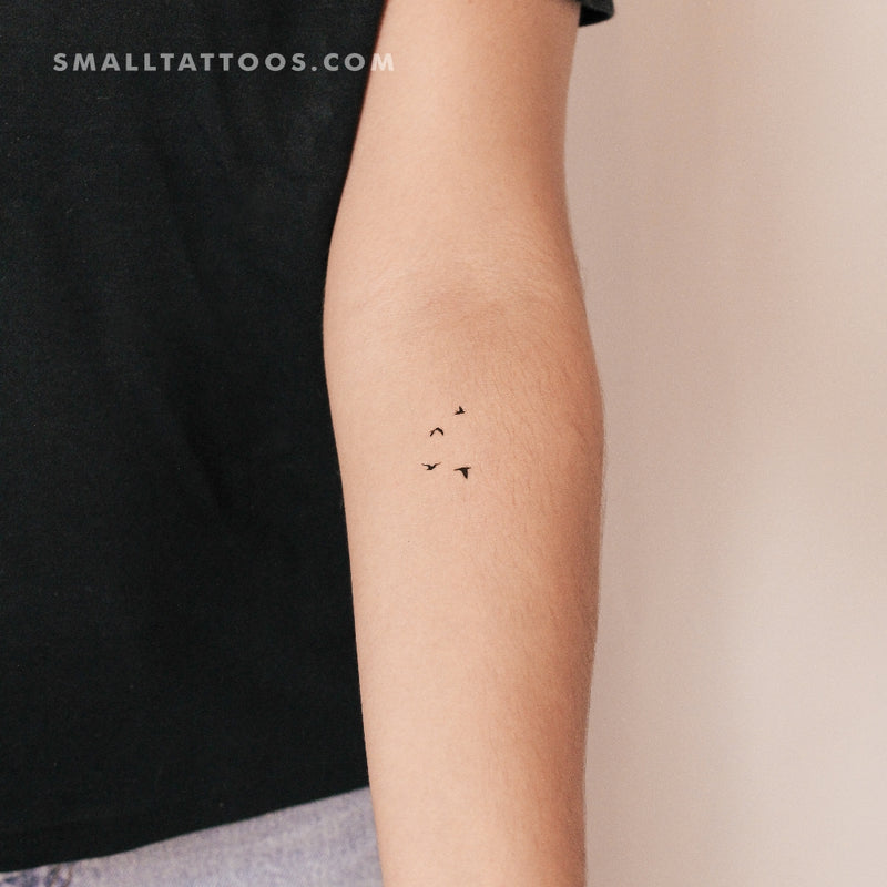 Small Flying Birds Temporary Tattoo (Set of 3)