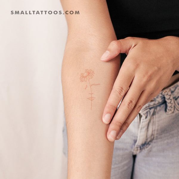 A Dreaming Daisy [Red] by Jakenowicz Temporary Tattoo - Set of 3
