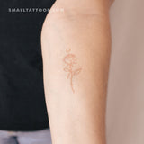 Moon Rose [Red] by Jakenowicz Temporary Tattoo - Set of 3