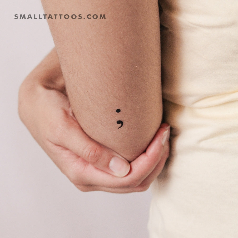Tatuaje temporal de punto y coma (juego de 3)