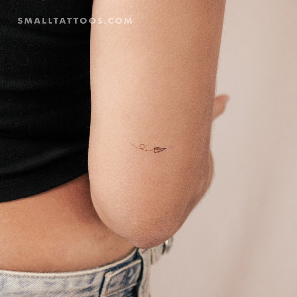 Small Flying Paper Plane Temporary Tattoo (Set of 3)