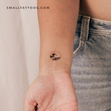 Small The Great Wave off Kanagawa Circle Temporary Tattoo (Set of 3)