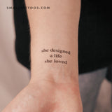 She Designed A Life She Loved Temporary Tattoo (Set of 3)