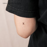 X Uppercase Typewriter Letter Temporary Tattoo (Set of 3)