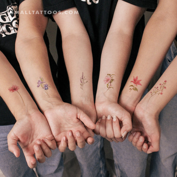 Floral Temporary Tattoo Set by Mini Lau (Set of 12)