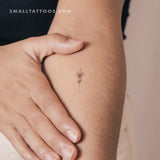 Small Lotus Unalome Temporary Tattoo - Set of 3