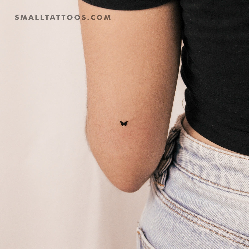 Tatuaje temporal de mariposa negra pequeña (juego de 3)
