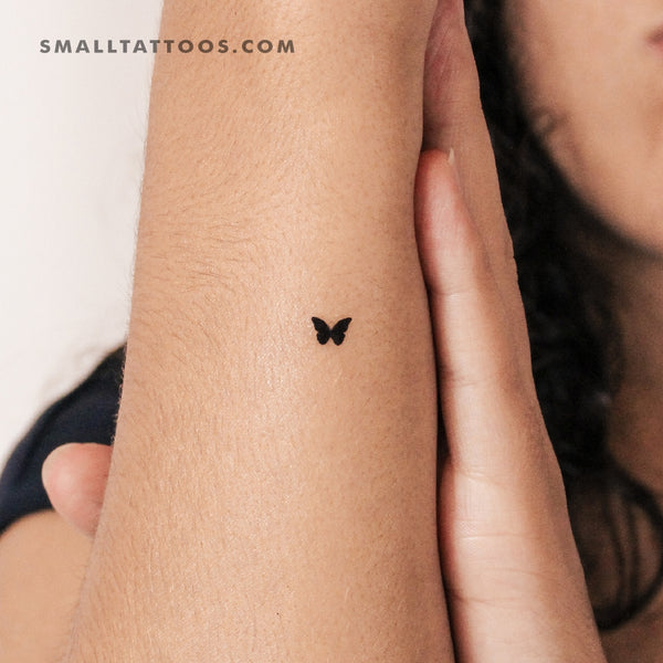 Tiny Black Butterfly Temporary Tattoo (Set of 3)