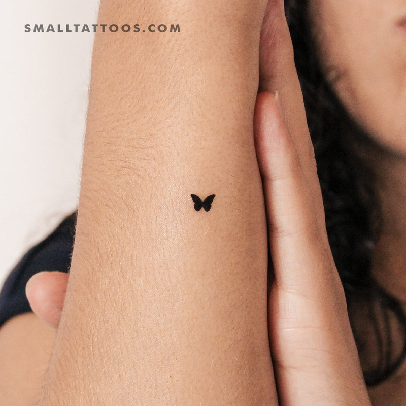 Tiny Black Butterfly Temporary Tattoo (Set of 3)
