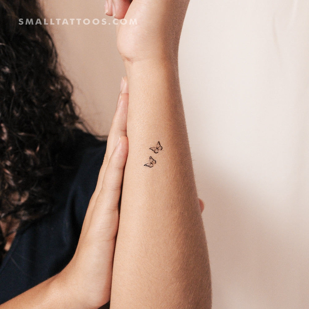 Tatuaje temporal de dos mariposas (juego de 3)