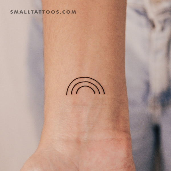 Minimal Rainbow Temporary Tattoo (Set of 3)