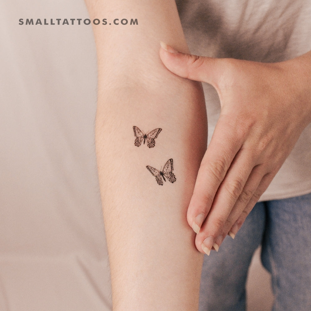 Tatuaje temporal de pareja de mariposas (juego de 3)