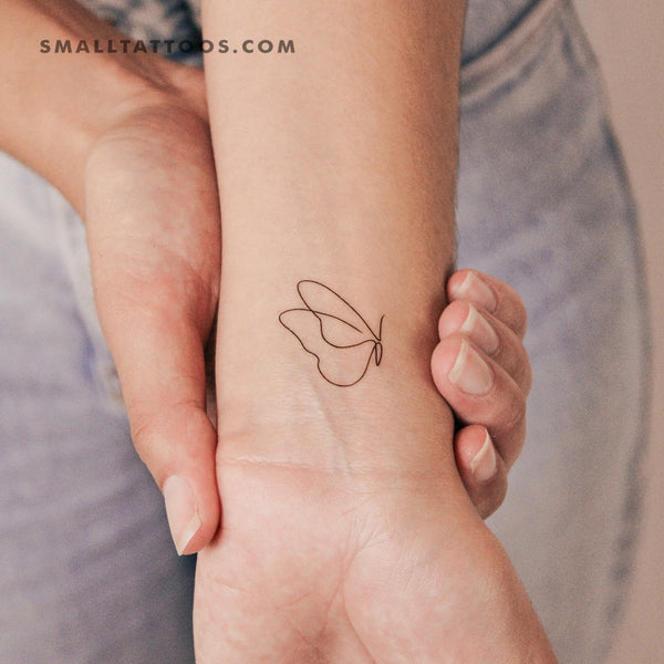 Single Line Butterfly Temporary Tattoo (Set of 3)