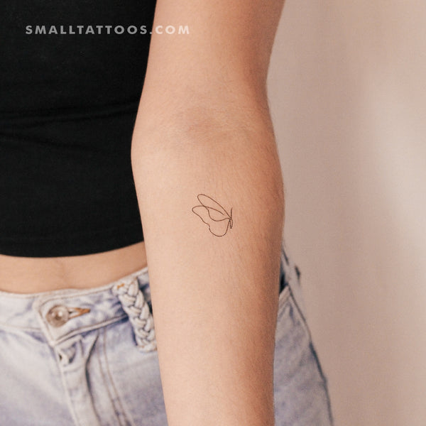 Single Line Butterfly Temporary Tattoo (Set of 3)