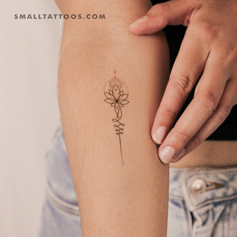 Lotus Unalome Temporary Tattoo (Set of 3)