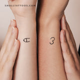 Matching Best Friends Penis Temporary Tattoo - Set of 3+3
