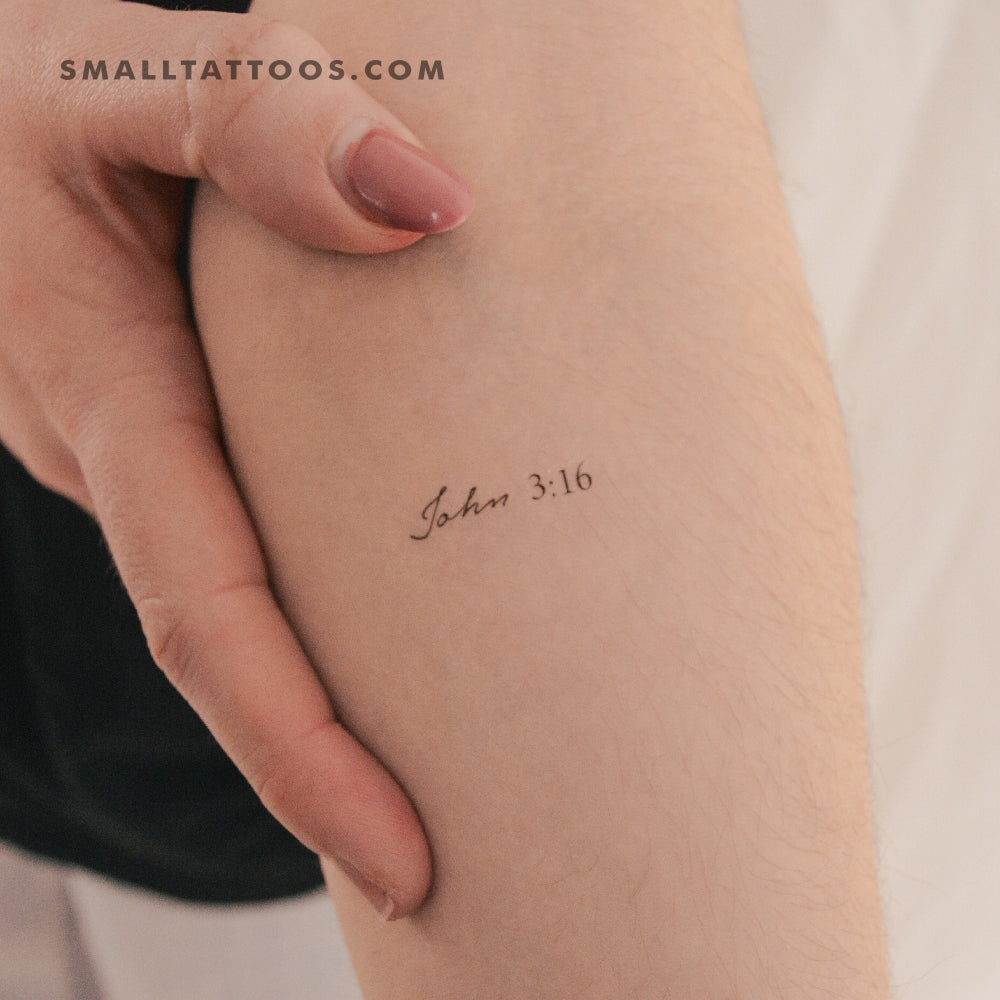 Tatuaje temporal de Juan 3:16 (juego de 3)