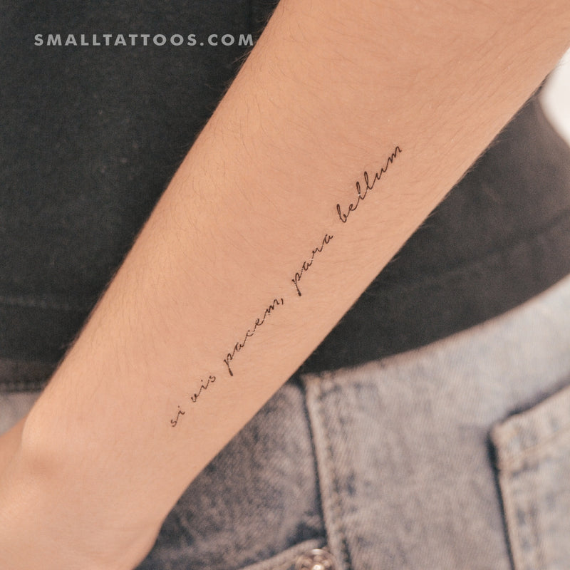 Si Vis Pacem, Para Bellum Temporary Tattoo (Set of 3)