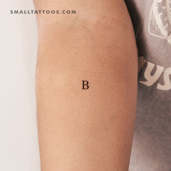 B Uppercase Serif Letter Temporary Tattoo (Set of 3)