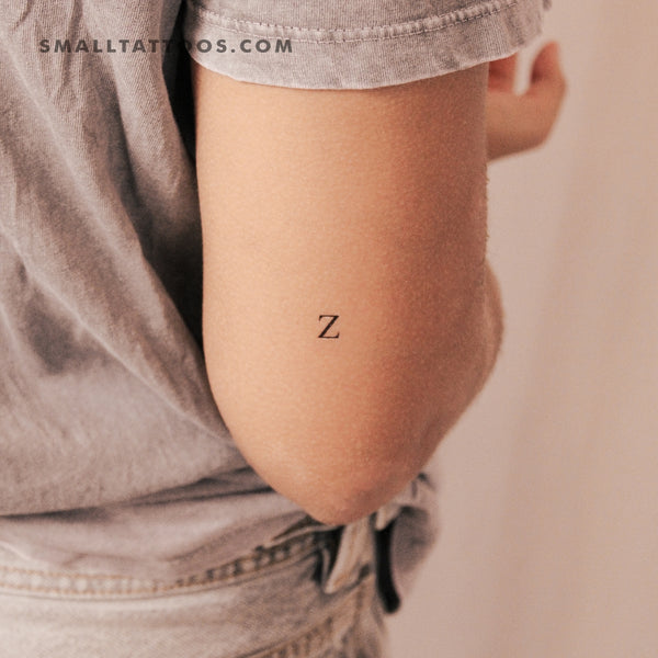 Z Uppercase Serif Letter Temporary Tattoo (Set of 3)