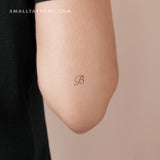 Letter B Script Temporary Tattoo (Set of 3)